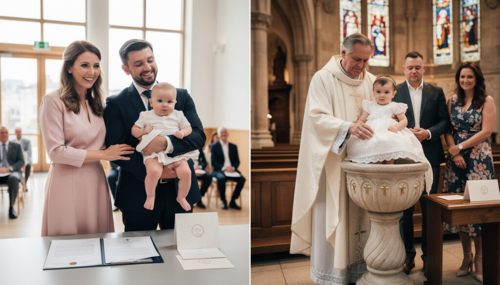 découvrez les différences entre le baptême civil et le baptême religieux et choisissez le faire-part idéal pour annoncer cet événement important.