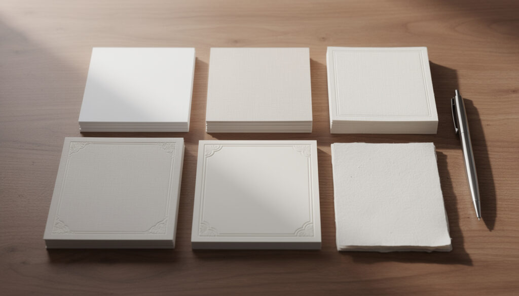 découvrez comment choisir le papier idéal pour votre faire-part en explorant les différents grammages, textures et finitions pour un résultat parfaitement personnalisé.