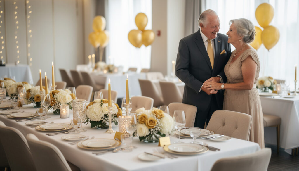 découvrez des textes d'invitation élégants et personnalisés pour célébrer les 50 ans de mariage, les noces d'or. parfaits pour vos invitations d'anniversaire de mariage.